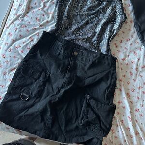 Black mini skirt